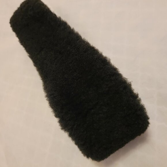 Black Sheepskin Headband Reversible 100% Shearling Winter Hat Women Size OS - Picture 5 of 6